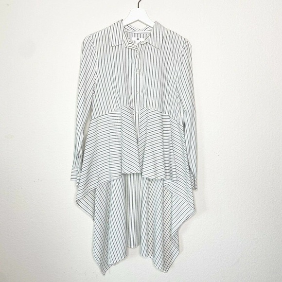 bp. Dramatic High Low Hem Striped Button Up Top - Picture 2 of 9